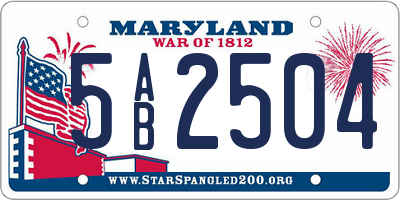 MD license plate 5AB2504