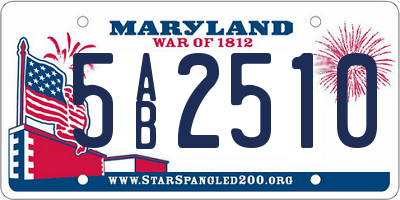 MD license plate 5AB2510