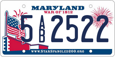 MD license plate 5AB2522