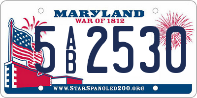 MD license plate 5AB2530