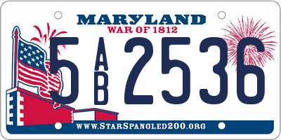 MD license plate 5AB2536