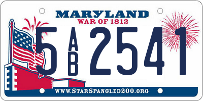 MD license plate 5AB2541