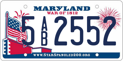 MD license plate 5AB2552