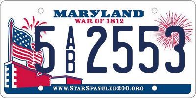 MD license plate 5AB2553