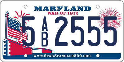 MD license plate 5AB2555