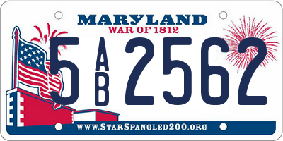 MD license plate 5AB2562