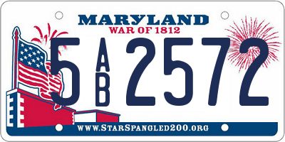 MD license plate 5AB2572