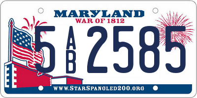 MD license plate 5AB2585