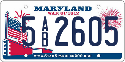 MD license plate 5AB2605