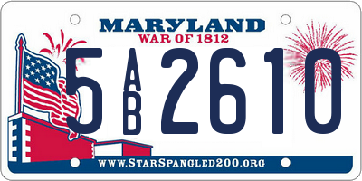 MD license plate 5AB2610