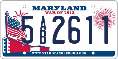 MD license plate 5AB2611