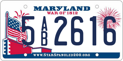 MD license plate 5AB2616