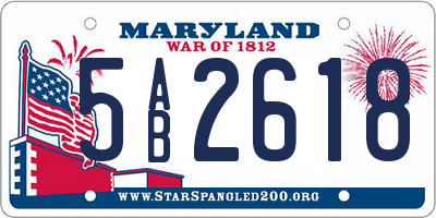 MD license plate 5AB2618