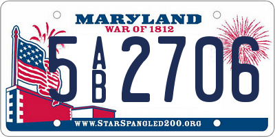 MD license plate 5AB2706