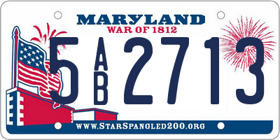 MD license plate 5AB2713