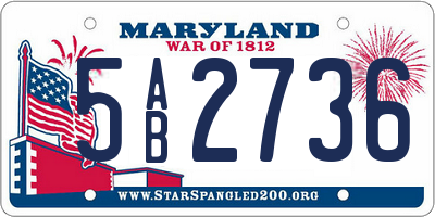 MD license plate 5AB2736