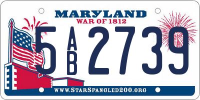 MD license plate 5AB2739