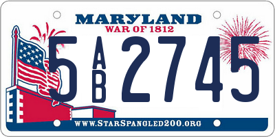MD license plate 5AB2745