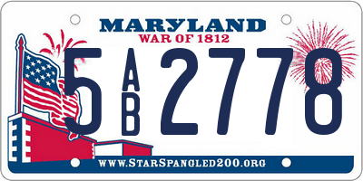 MD license plate 5AB2778