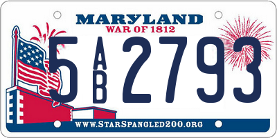 MD license plate 5AB2793