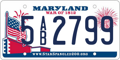 MD license plate 5AB2799