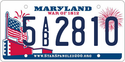MD license plate 5AB2810