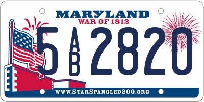 MD license plate 5AB2820