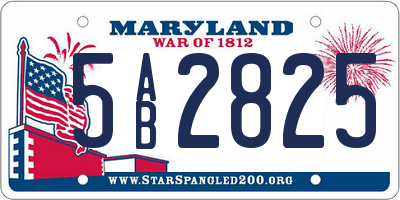 MD license plate 5AB2825