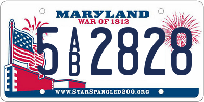 MD license plate 5AB2828