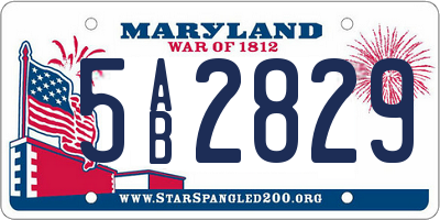 MD license plate 5AB2829