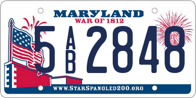 MD license plate 5AB2848