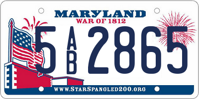 MD license plate 5AB2865