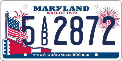 MD license plate 5AB2872