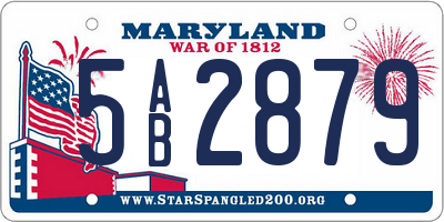 MD license plate 5AB2879