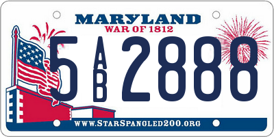 MD license plate 5AB2888