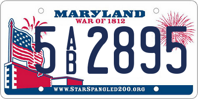 MD license plate 5AB2895