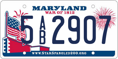 MD license plate 5AB2907