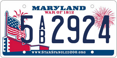 MD license plate 5AB2924