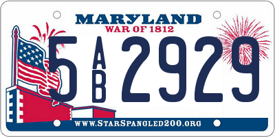 MD license plate 5AB2929