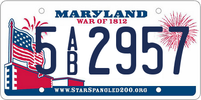 MD license plate 5AB2957