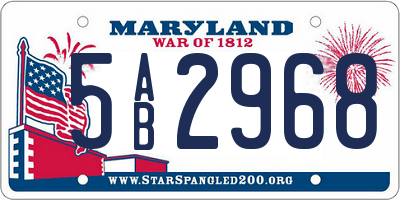 MD license plate 5AB2968