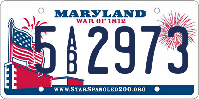 MD license plate 5AB2973