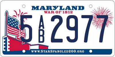 MD license plate 5AB2977