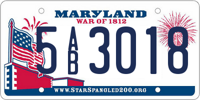 MD license plate 5AB3018