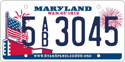 MD license plate 5AB3045