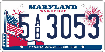 MD license plate 5AB3053