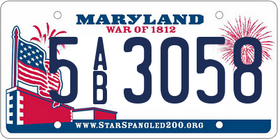 MD license plate 5AB3058