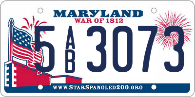 MD license plate 5AB3073