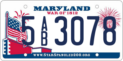 MD license plate 5AB3078