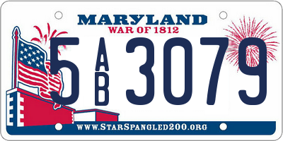 MD license plate 5AB3079